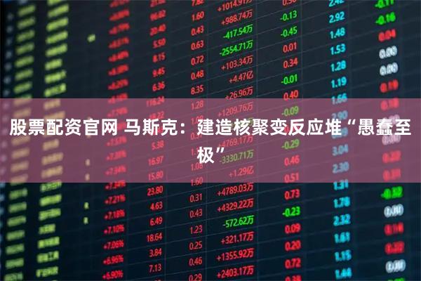 股票配资官网 马斯克：建造核聚变反应堆“愚蠢至极”